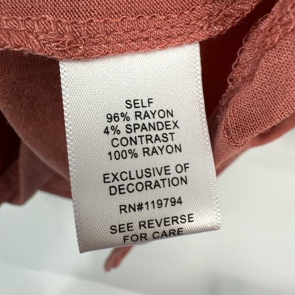 Live Let Live Plus 3X Tunic Rose Pink Lace Embellish V Neck Soft Viscose Art NWT - Picture 8 of 12